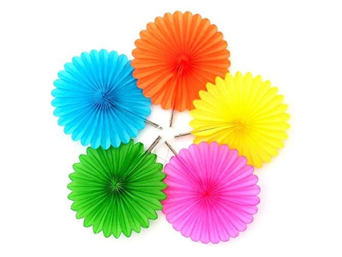 Rozetki wiszące wielokolorowe - 15 cm - 5 szt.