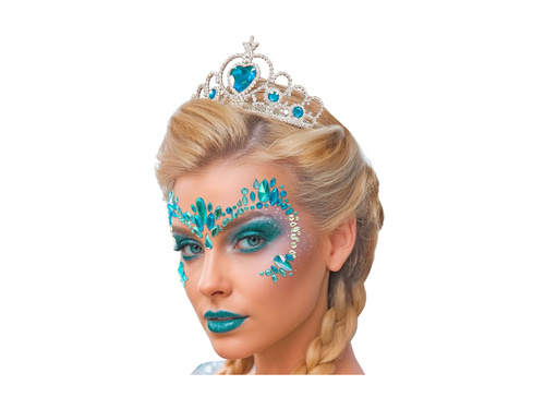 Srebrna tiara z turkusowymi klejnotami