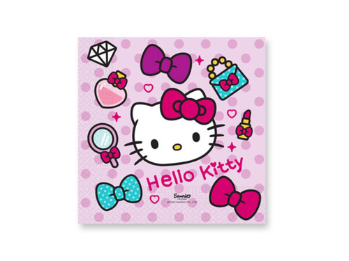 Serwetki urodzinowe Hello Kitty - 33 cm - 20 szt.