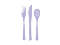 Sztućce plastikowe lawendowe - 18 szt.