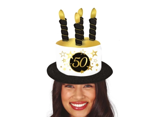 Kapelusz Świeczki na 50 urodziny - 1 szt.