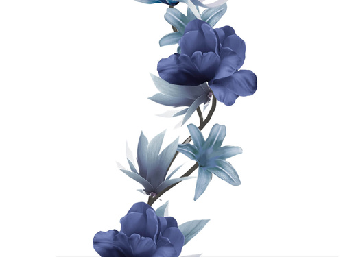 Girlanda z niebieskimi kwiatami - 220 cm - 1 szt.