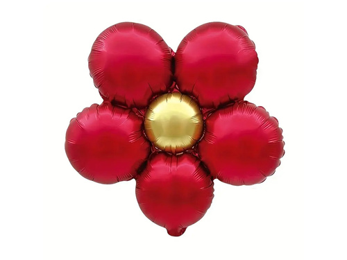 Balon foliowy Kwiat czerwony - 40 cm - 3 szt.
