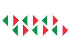 Zawieszki na butelki z wstążeczką Flaga Włoch - 12 szt.