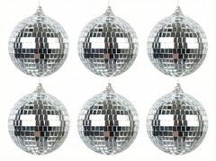 Kula dyskotekowa srebrna - 8 cm - 6 szt.