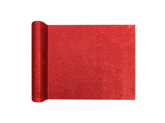 Dekoracja bieżnik brokatowy na stół - czerwony - 28 cm x 3 m - 1 szt.