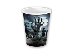 Kubeczki papierowe na Halloween Zombie - 240 ml - 6 szt.
