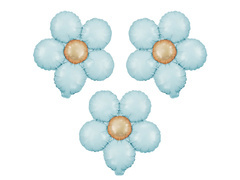 Balon foliowy Kwiat niebieski - 33 cm - 3 szt.