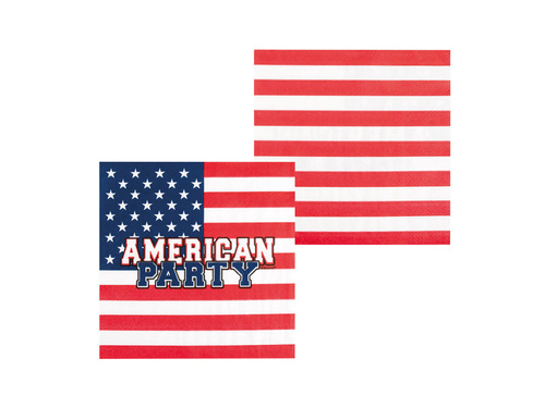 Serwetki papierowe Flaga USA - 33 cm - 20 szt.