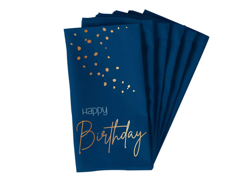 Serwetki urodzinowe granatowe Happy Birthday - 33 cm - 10 szt.