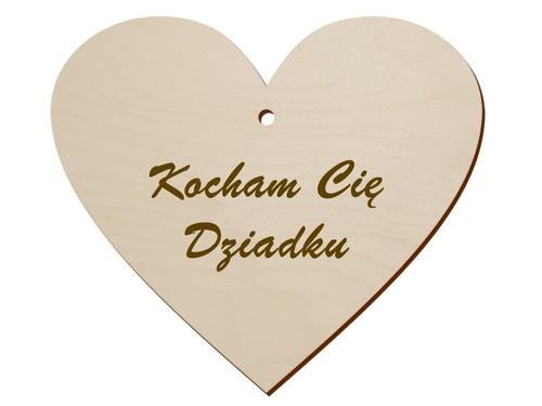Zawieszka drewniana serce na dzień Dziadka - 10 cm - 1 szt.