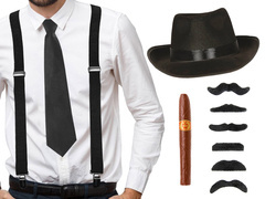 Zestaw gangstera czarny - 1 komplet.