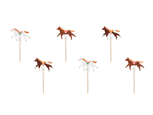 Pikery na babeczki Koniki - 6 szt.