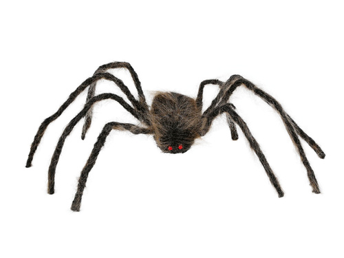 Dekoracja włochaty pająk brązowy - 75 cm - 1 szt.