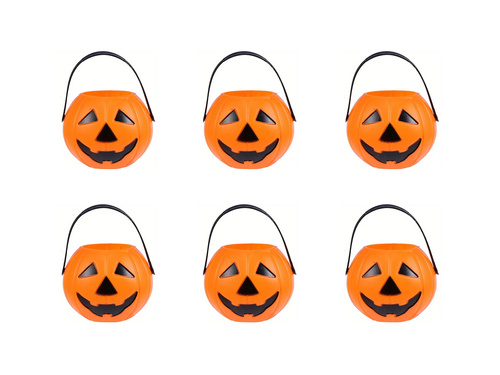 Wiaderko Dynia na Halloween - 7 cm - 6 szt.