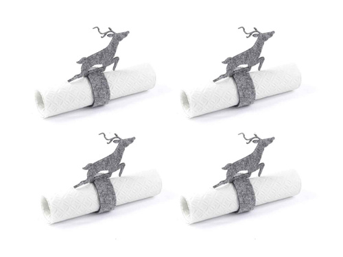 Serwetnik ze wzorem świątecznym - Renifer - 21 cm - 4 szt.