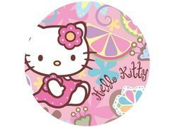 Dekoracyjny opłatek tortowy Hello Kitty - 20 cm