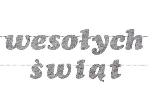 Girlanda z filcu napis Wesołych Świąt - 10 m