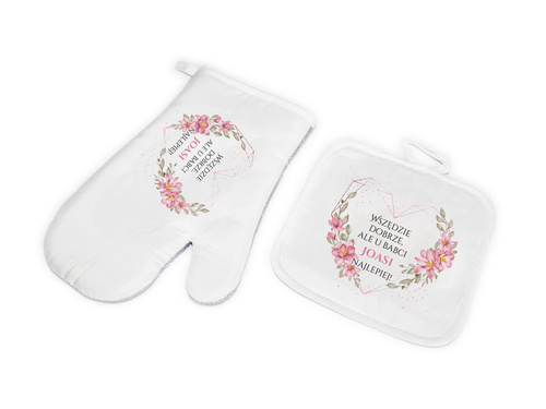 Zestaw kuchenny personalizowany Rękawica i Łapka na dzień babci