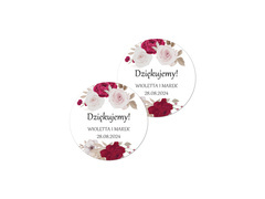 Naklejki personalizowane dla gości weselnych - 50 szt.