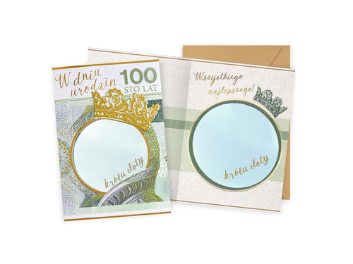 Kartka urodzinowa z lusterkiem Banknot - 1 szt.