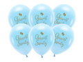 Balony lateksowe na Chrzest Święty błękitne - 33 cm - 6 szt.