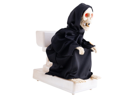 Dekoracja stojąca Szkielet na toalecie - 35 cm - 1 szt.