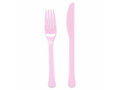Sztućce plastikowe jasnoróżowe - 24 szt.