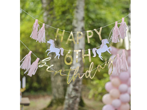 Baner urodzinowy Happy Birthday Syrenka - 200 cm - 1 szt.