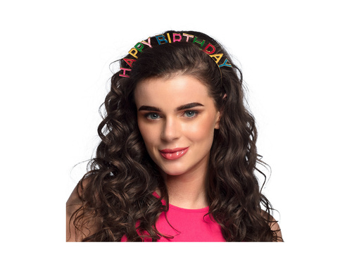 Metalowa Opaska na głowę „Happy Birthday”