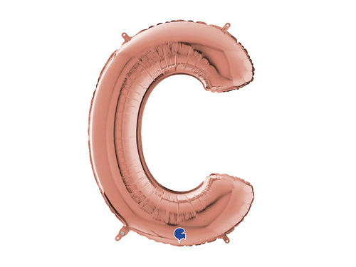 Balon foliowy litera C różowe złoto - 66 cm - 1 szt.