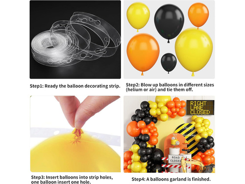 Zestaw balonów do girlandy balonowej Budowa - 104 szt.