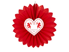 Dekoracja wisząca Rozeta czerwona - 61 cm - 1 szt.