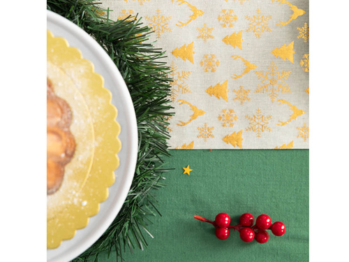 Dekoracja bieżnik na stół na Boże Narodzenie - beżowy - 28 cm x 275 cm - 1 szt.