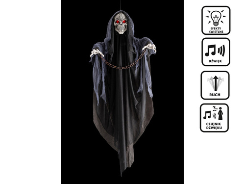 Dekoracja wisząca Szkielet w łańcuchach - 120 cm - 1 szt.