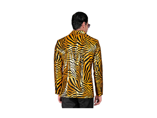 Imprezowa marynarka Animalier - zebra złota