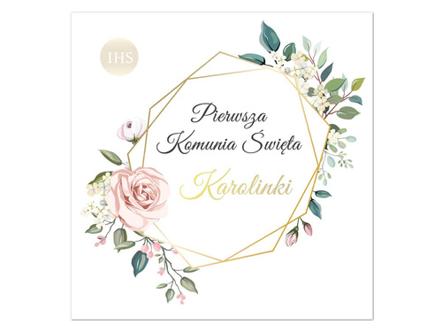 Zaproszenia personalizowane na I Komunię Świętą - 6 szt.