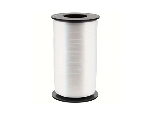 Wstążka ozdobna do balonów - pastelowa - biała - 92 m