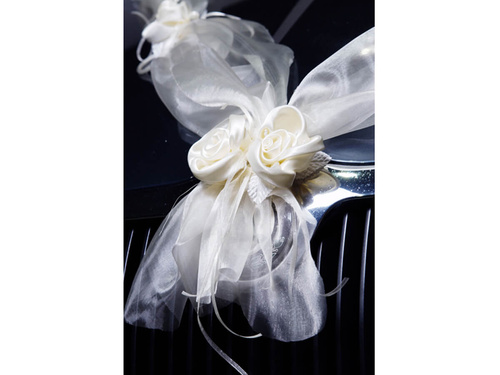 Girlandy z organzy kremowe - 1,8 m - 2 szt.