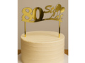 Topper z lustrzanej pleksi złoty na tort 80 urodziny