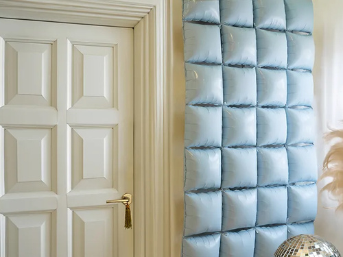 Balony foliowe Kwadraty jasnoniebieskie - 35 x 35 cm - 4 szt.