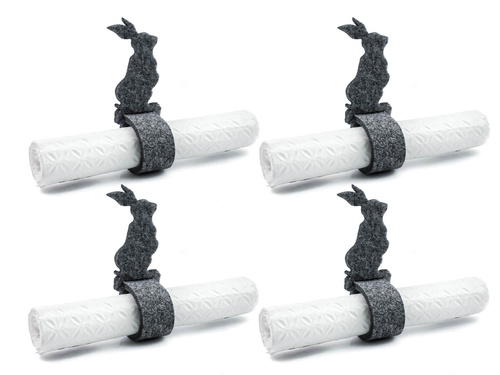 Serwetniki ze wzorem świątecznym - Zajączek Wiosenny - 21 cm - 4 szt.