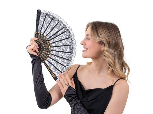 Wachlarz czarny - 43 x 24 x 2 cm - 1 szt.