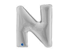 Balon foliowy literka N srebrny - 40" - 1 szt.