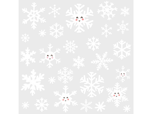 Dekoracja na okno Śnieżynki na Boże Narodzenie - 120 elem.