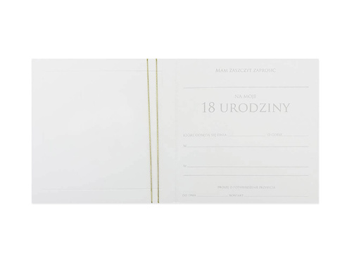 Zaproszenia z kopertą na osiemnastkę - 5 szt.