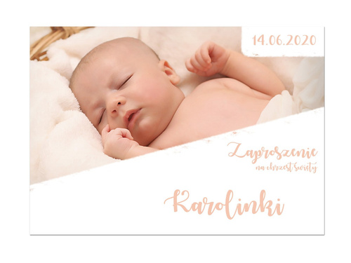 Zaproszenia personalizowane na chrzest dziewczynki - 8 szt.