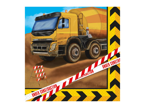 Serwetki urodzinowe Budowa - 33 cm - 20 szt.