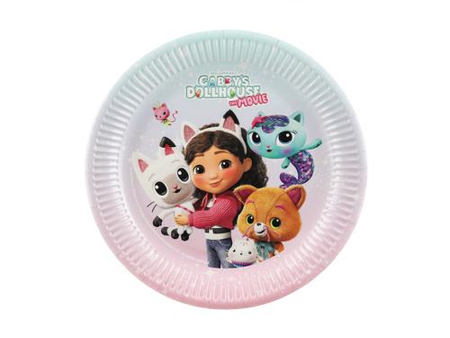 Talerzyki papierowe na urodziny Koci domek Gabi - 23 cm - 6 szt.