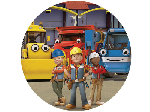 Dekoracyjny opłatek tortowy Bob Budowniczy - 20 cm